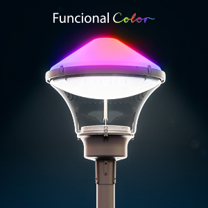 La luminaria Funcional Color de ATP iluminaci&oacute;n, presentada en primicia mundial en Light + Building Frankfurt, incorpora una innovadora cubierta retroiluminada RGBW capaz de generar m&uacute;ltiples efectos crom&aacute;ticos.