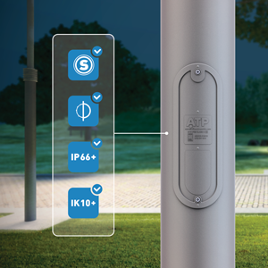 ATP poles and access panels: IK10 and IP66 certified by AENOR.